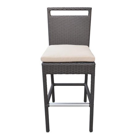 ARMEN LIVING Armen Living LCTRBABE 26 x 62 x 33 in. Tropez Outdoor Patio Wicker Barstool with Water Resistant Beige Fabric Cushions LCTRBABE